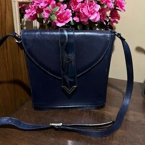 Talja Italian Leather Purse in Navy made in florence
